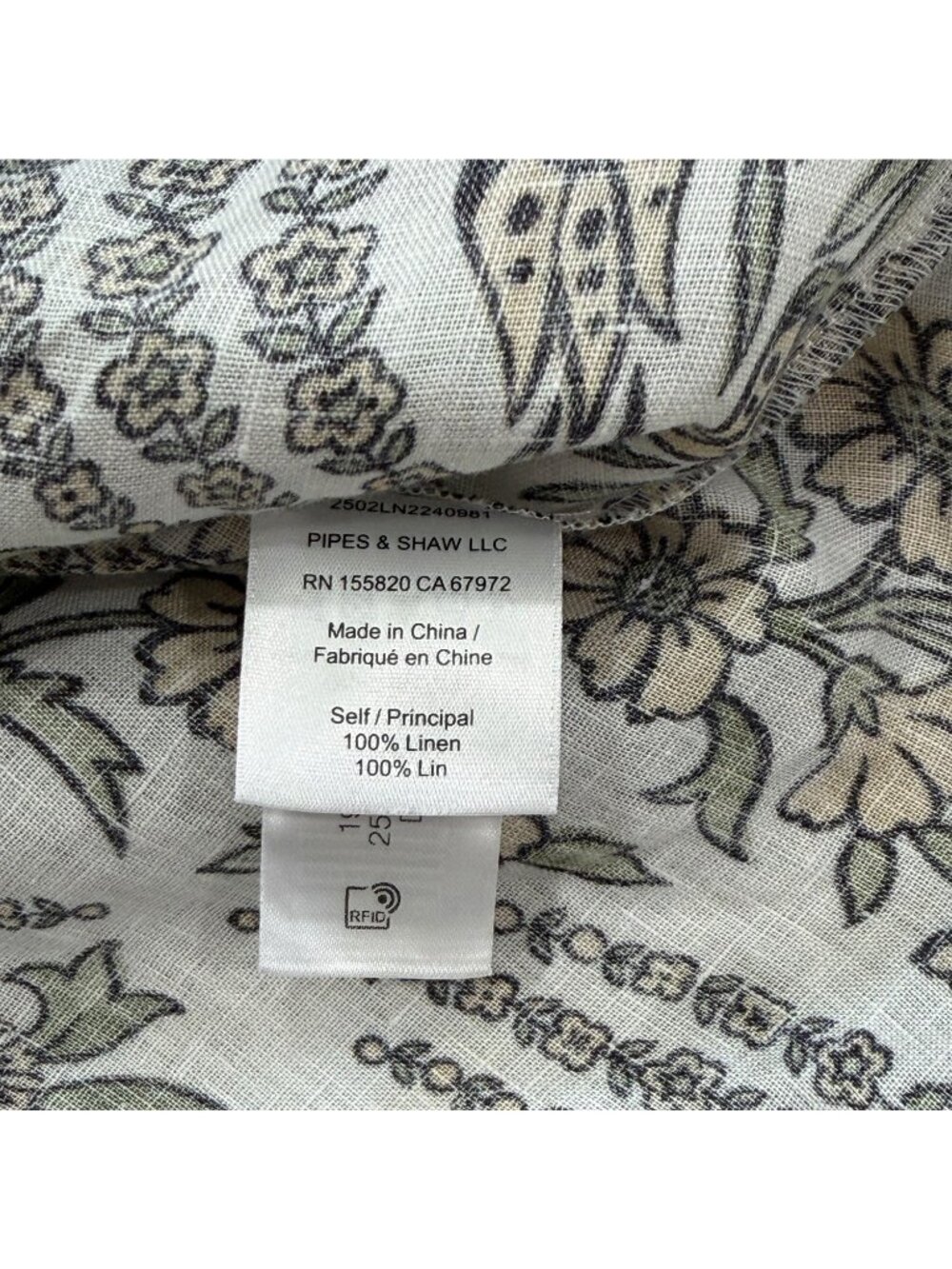 Veronica Beard Women Size 10 Ailani Floral Linen Top Button-Up Long Sleeve - Picture 7 of 8